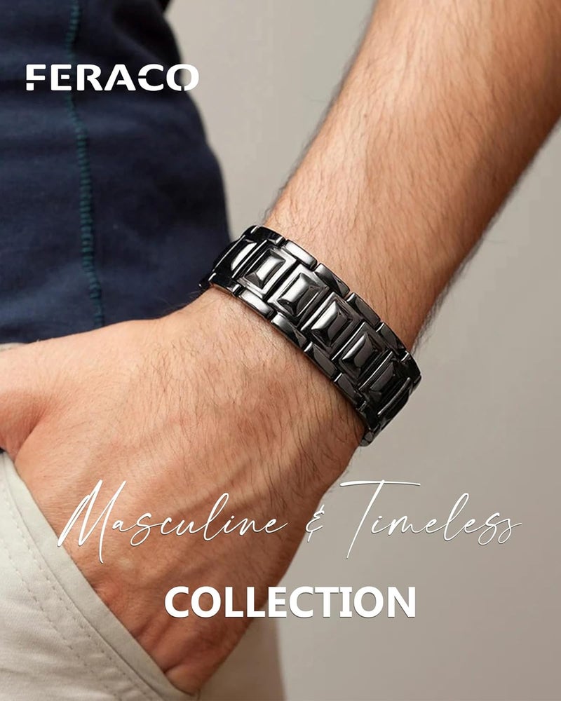 Feraco Copper Bracelet for Men 3X Strength,Magnetic Therapy Bracelet Copper Jewelry with Powerful 3800 Gauss Magnets - Image 2
